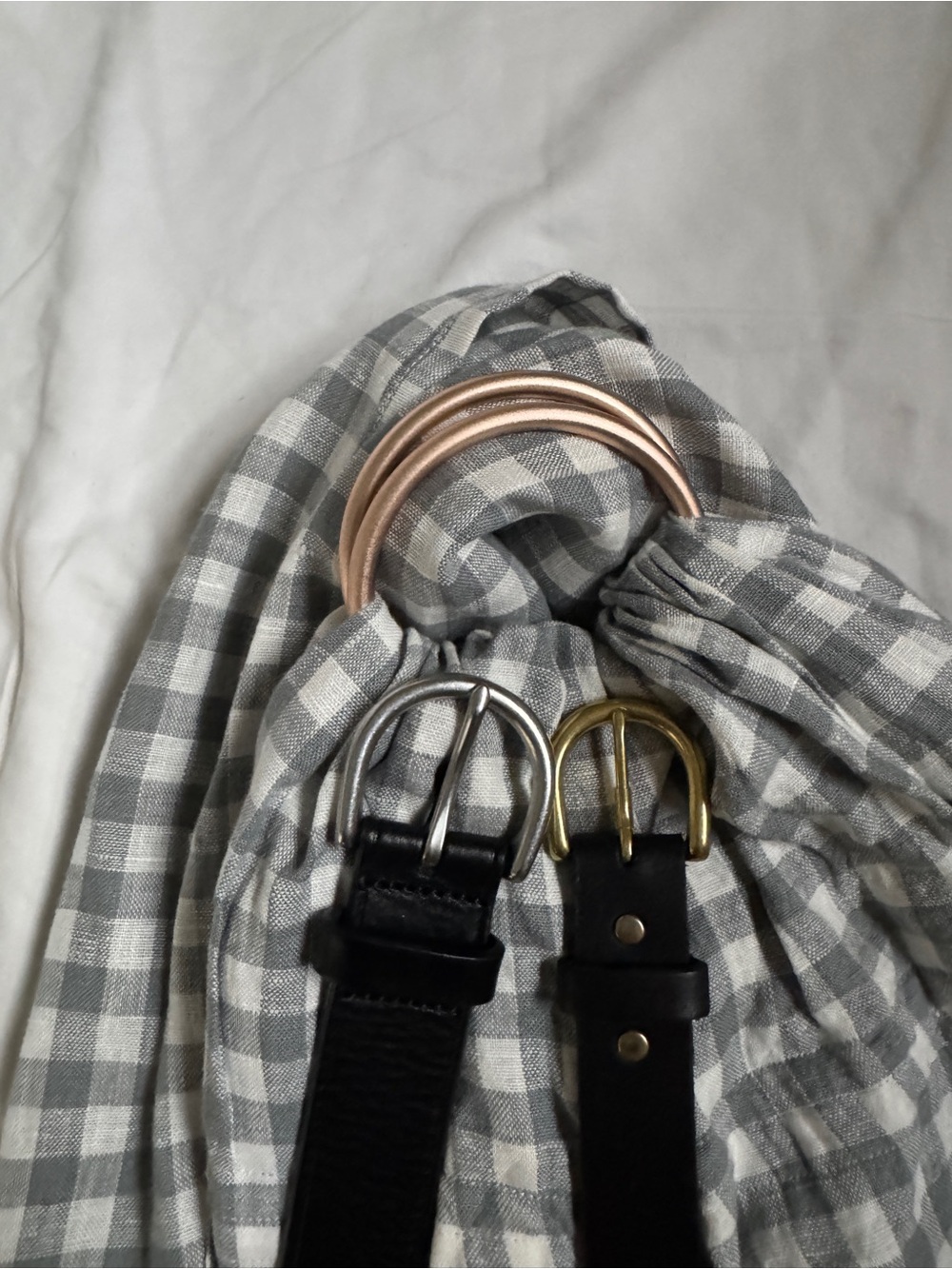 NWT WildBird Gingham Ring Sling with Rose Gold Rings - Picture 4 of 4